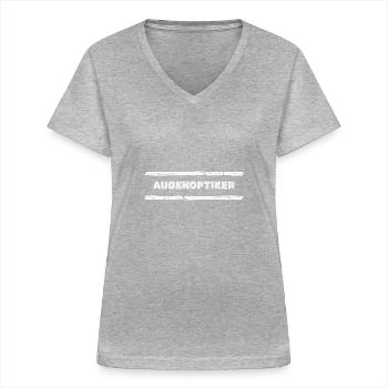 Geschenk für Augenoptiker - Frauen-T-Shirt mit V-Ausschnitt - Grau meliert - Vorne - Lela (165cm)