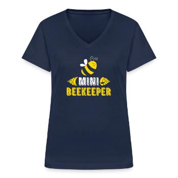 Save Bee Bees Environment Honey Climate Protection Animals - Women's V-neck T-shirt - navy - Front - Lela (165cm)