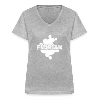Gift for Florian - Women's V-neck T-shirt - sports grey - Front - Lela (165cm)