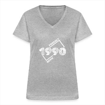 1990 - Women's V-neck T-shirt - sports grey - Front - Lela (165cm)