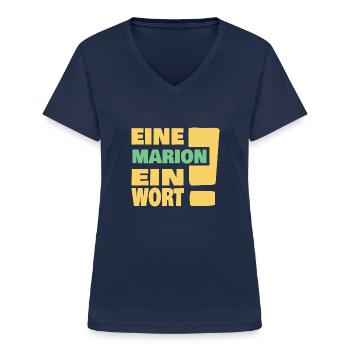 Spruch Vorname Marion - Frauen-T-Shirt mit V-Ausschnitt - Navy - Vorne - Lela (165cm)