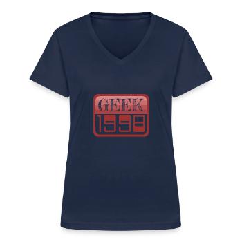 1998 - Frauen-T-Shirt mit V-Ausschnitt - Navy - Vorne - Lela (165cm)