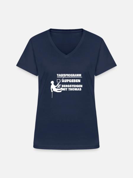 Vorname Thomas - Frauen-T-Shirt mit V-Ausschnitt - Navy