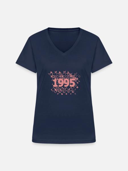 1995 1995 - Frauen-T-Shirt mit V-Ausschnitt - Navy