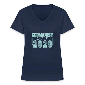 Germanist 2020 - Frauen-T-Shirt mit V-Ausschnitt - Navy - Vorne - Lela (165cm)