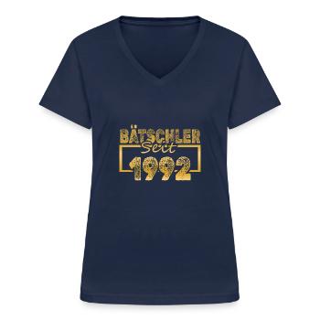Single, 1992 - T-shirt col V Femme - marine - Devant - Lela (165cm)