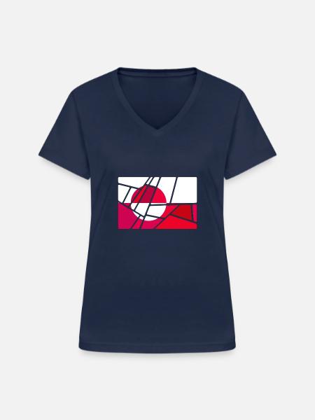 Grönland - Frauen-T-Shirt mit V-Ausschnitt - Navy