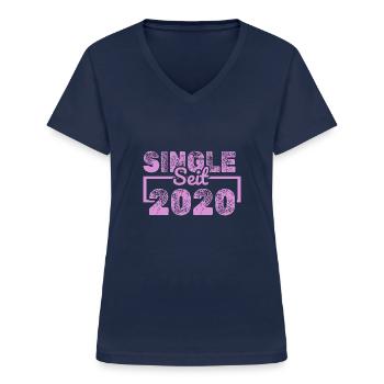 2020 - Women's V-neck T-shirt - navy - Front - Lela (165cm)