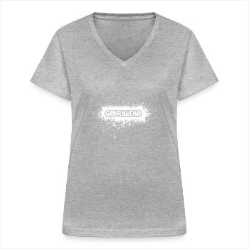 Sun Gibraltar - Women's V-neck T-shirt - sports grey - Front - Lela (165cm)
