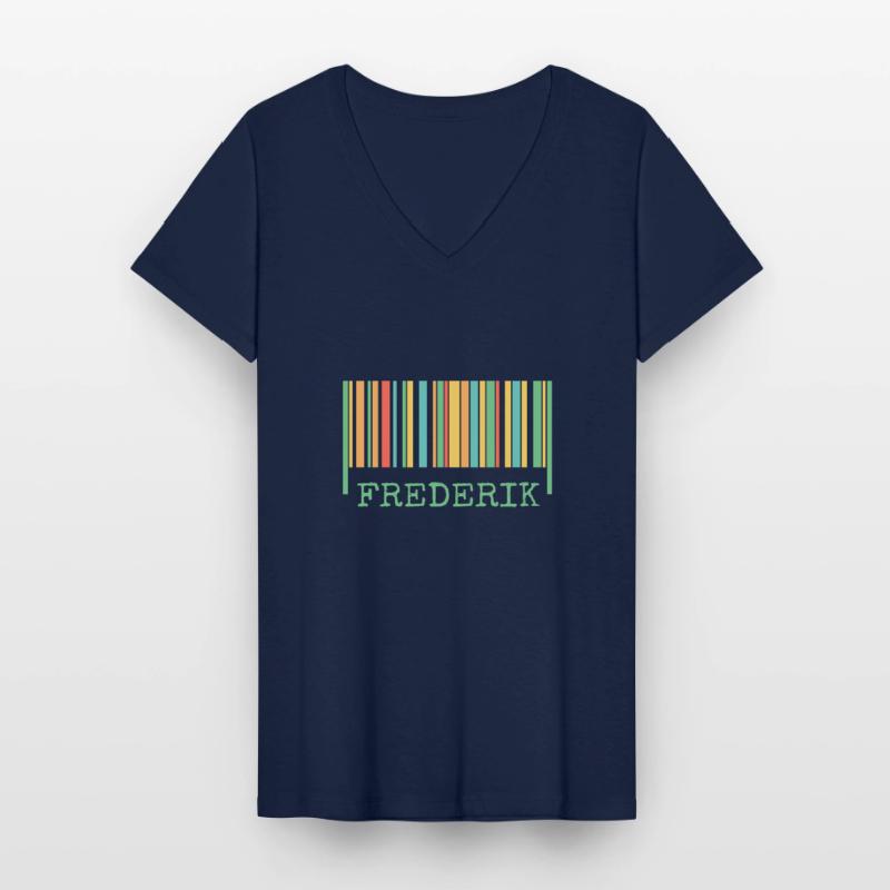 Bar code Frederik Women's V-neck T-shirt