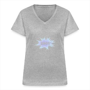 Speech bubble 2001 - Women's V-neck T-shirt - sports grey - Front - Lela (165cm)