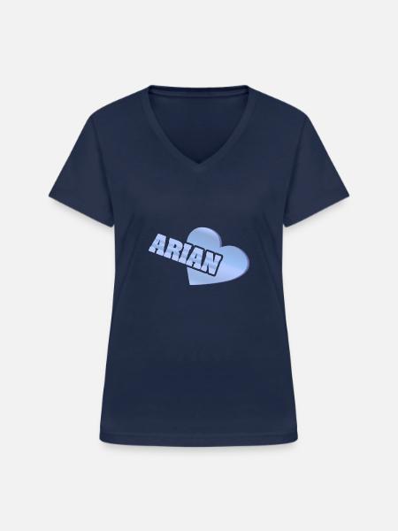 Gold Arian - Frauen-T-Shirt mit V-Ausschnitt - Navy