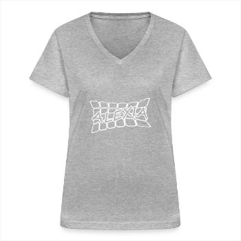 Name Alexia - Frauen-T-Shirt mit V-Ausschnitt - Grau meliert - Vorne - Lela (165cm)