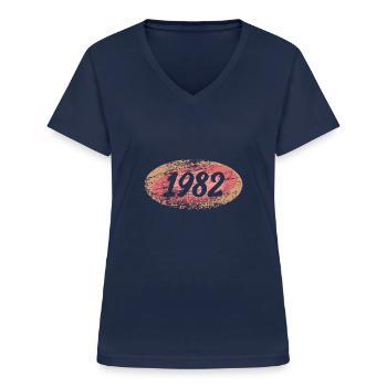 1982 - Women's V-neck T-shirt - navy - Front - Lela (165cm)