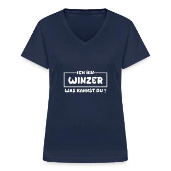 Beruf Winzer - Frauen-T-Shirt mit V-Ausschnitt - Navy - Vorne - Lela (165cm)