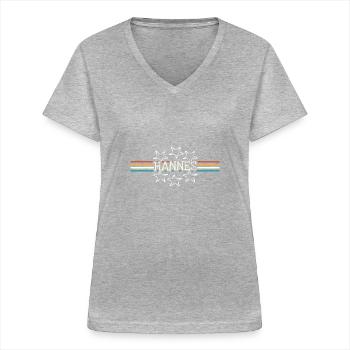 Stern Hannes - Women's V-neck T-shirt - sports grey - Front - Lela (165cm)