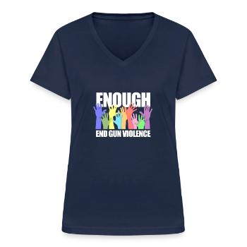 Genug Waffengewalt beenden Waffenkontrolle Angebot - Frauen-T-Shirt mit V-Ausschnitt - Navy - Vorne - Lela (165cm)