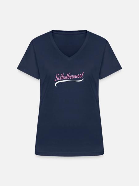 Selbstbewusst - für starke Frauen! - Frauen-T-Shirt mit V-Ausschnitt - Navy