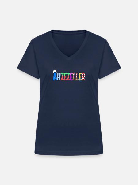 Ähzezeller - Frauen-T-Shirt mit V-Ausschnitt - Navy