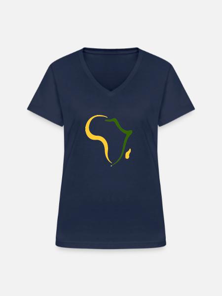 Afrika logo - Frauen-T-Shirt mit V-Ausschnitt - Navy