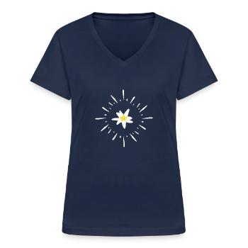 Trachten Edelweiss - Frauen-T-Shirt mit V-Ausschnitt - Navy - Vorne - Lela (165cm)