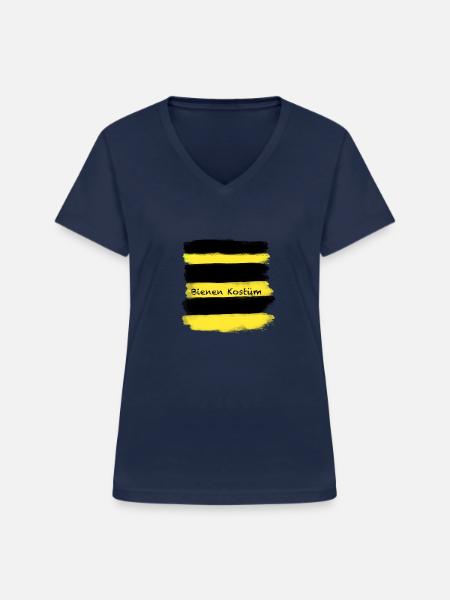 bienen kostüm,biene,kostüm,karneval - Frauen-T-Shirt mit V-Ausschnitt - Navy