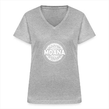 Geschenk für Moana - Frauen-T-Shirt mit V-Ausschnitt - Grau meliert - Vorne - Lela (165cm)