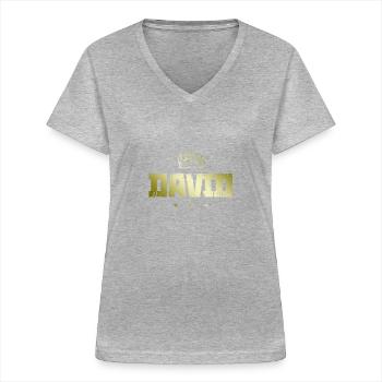 David - Women's V-neck T-shirt - sports grey - Front - Lela (165cm)