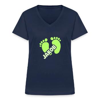 Bébé Jakob - T-shirt col V Femme - marine - Devant - Lela (165cm)