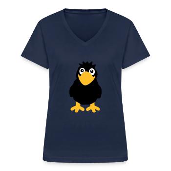Rabe - Frauen-T-Shirt mit V-Ausschnitt - Navy - Vorne - Lela (165cm)