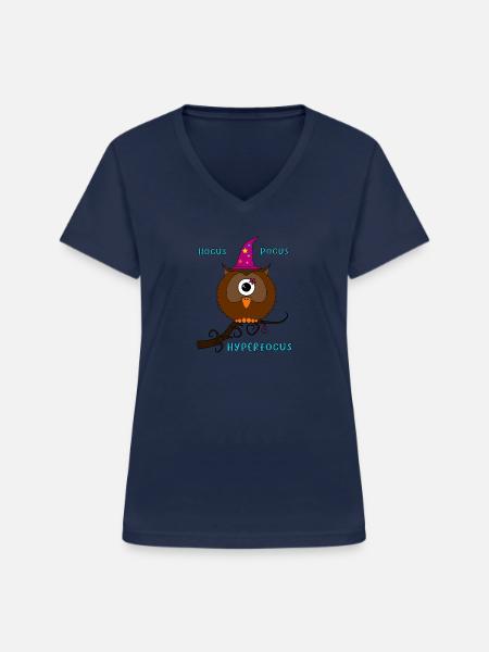 Hocus Pocus Hyperfocus - Frauen-T-Shirt mit V-Ausschnitt - Navy