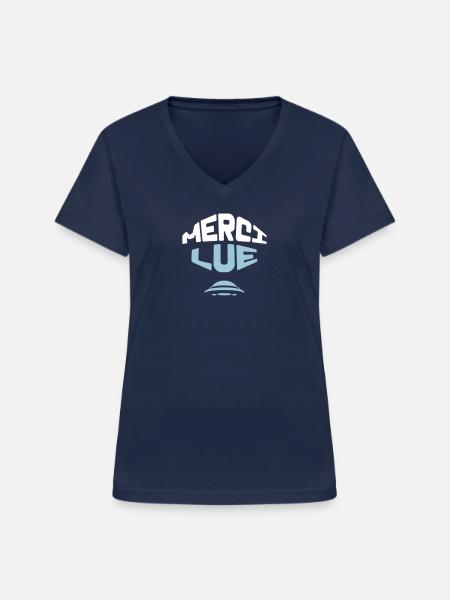 Danke Lue - Frauen-T-Shirt mit V-Ausschnitt - Navy
