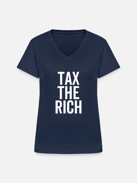 Steuer die Reichen - Frauen-T-Shirt mit V-Ausschnitt - Navy