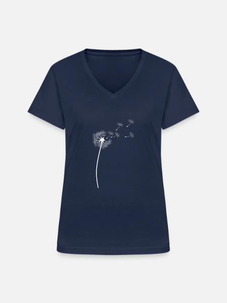 Löwenzahn - Frauen-T-Shirt mit V-Ausschnitt - Navy