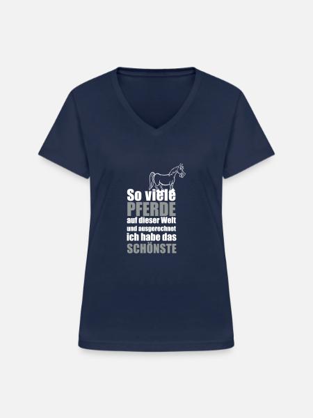 Das schönste Pferd - Frauen-T-Shirt mit V-Ausschnitt - Navy