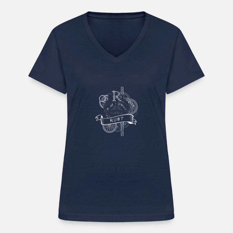 rust Programmiersprache - Frauen-T-Shirt mit V-Ausschnitt - Navy