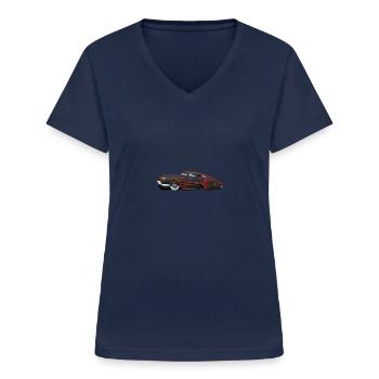 altes amerikanisches Hot Rod Muscle Car 230 - Frauen-T-Shirt mit V-Ausschnitt - Navy - Vorne - Lela (165cm)