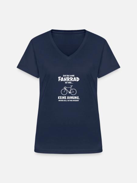 Fahrradfahrer Fahrradfahren Rennrad - Frauen-T-Shirt mit V-Ausschnitt - Navy