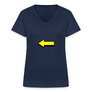 flèche - T-shirt col V Femme - marine - Devant - Lela (165cm)