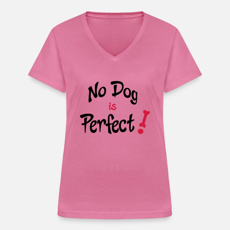 funny dog - Women's V-neck T-shirt - pink