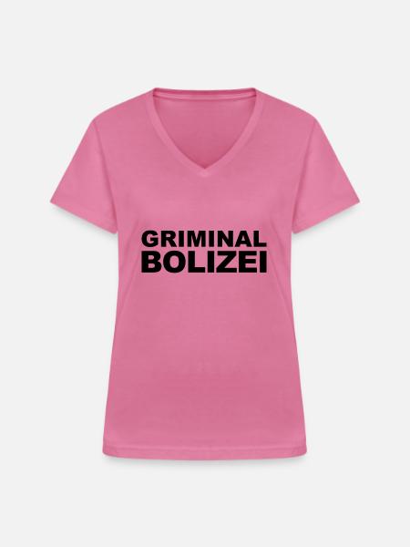 Griminal Bolizei - Frauen-T-Shirt mit V-Ausschnitt - Pink