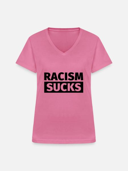Gegen Rechts - Frauen-T-Shirt mit V-Ausschnitt - Pink