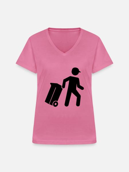 Müllmann - Frauen-T-Shirt mit V-Ausschnitt - Pink