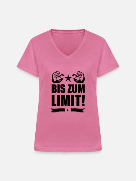 bis zum limit muskeln - Frauen-T-Shirt mit V-Ausschnitt - Pink
