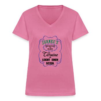 Leicht einen sitzen - Frauen-T-Shirt mit V-Ausschnitt - Pink - Vorne - Lela (165cm)