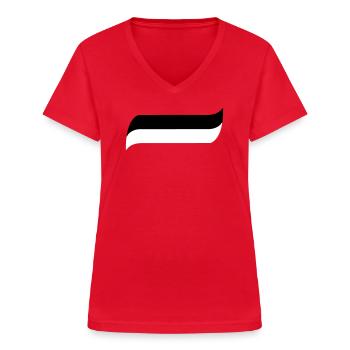 Siyah Beyaz - Frauen-T-Shirt mit V-Ausschnitt - Rot - Vorne - Lela (165cm)