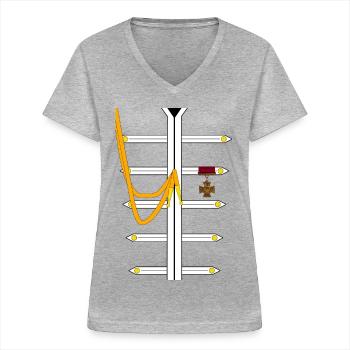 Sgt Pepper suit - Women's V-neck T-shirt - sports grey - Front - Lela (165cm)