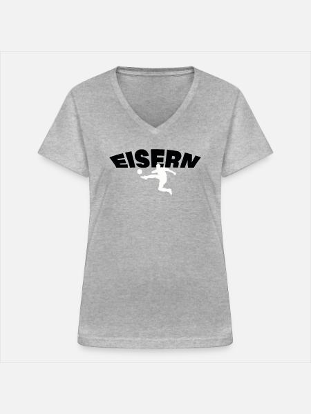 BERLIN - Frauen-T-Shirt mit V-Ausschnitt - Grau meliert