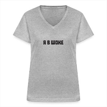 Lustiger Spruch auf Russisch für Russian Russak - Frauen-T-Shirt mit V-Ausschnitt - Grau meliert - Vorne - Lela (165cm)