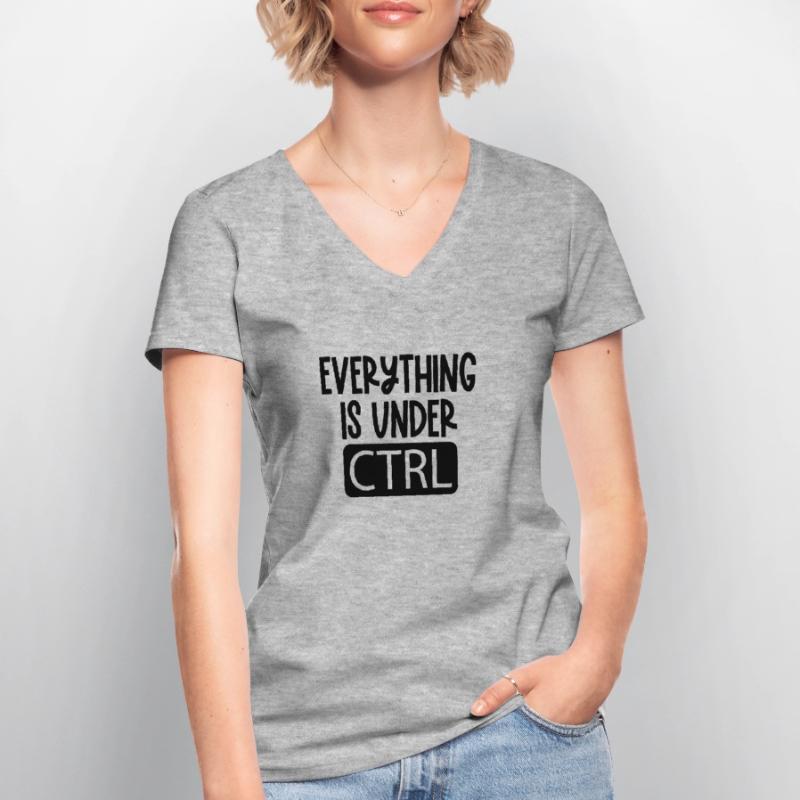 Everything is under ctrl Programming Informatique T-shirt col V Femme